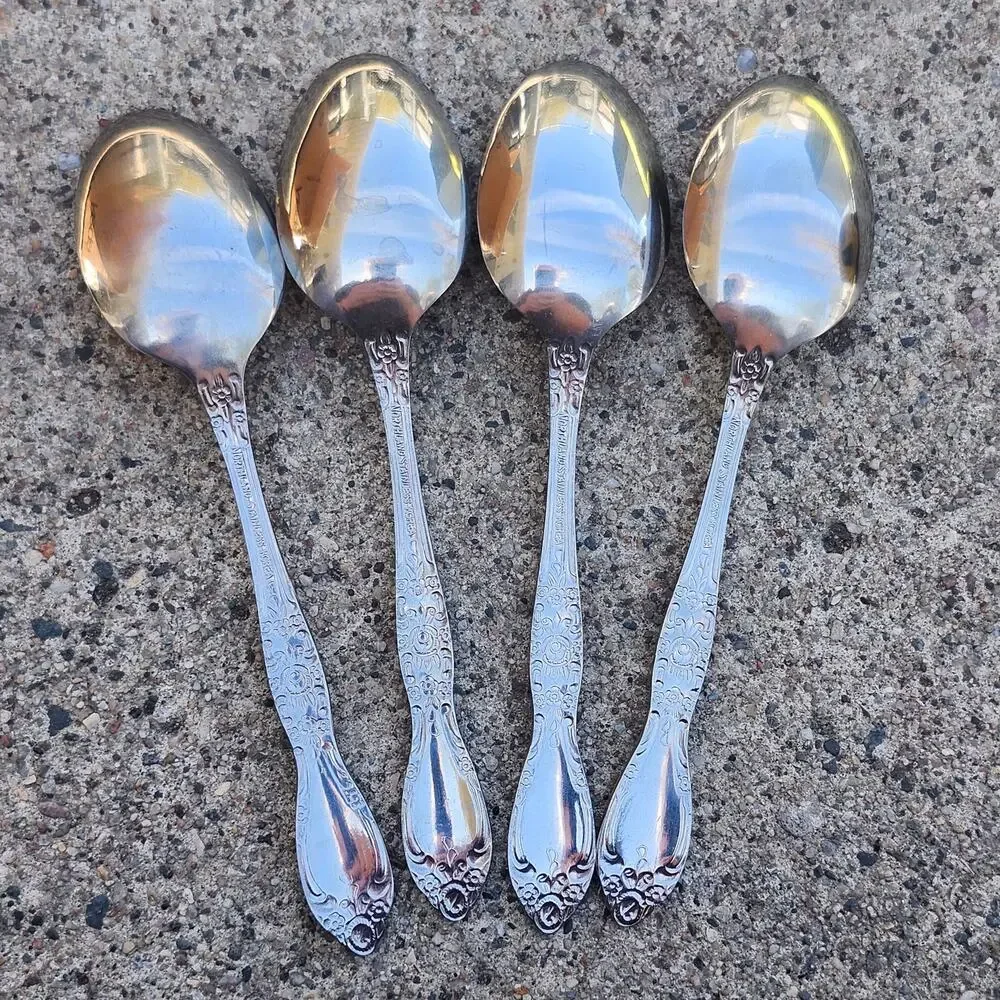 Oneida Northland Carolina Banbury Teaspoons Set 4 Korea Stainless Flatware Vtg